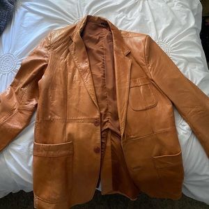 Large brown, 100% leather jacket made in Korea